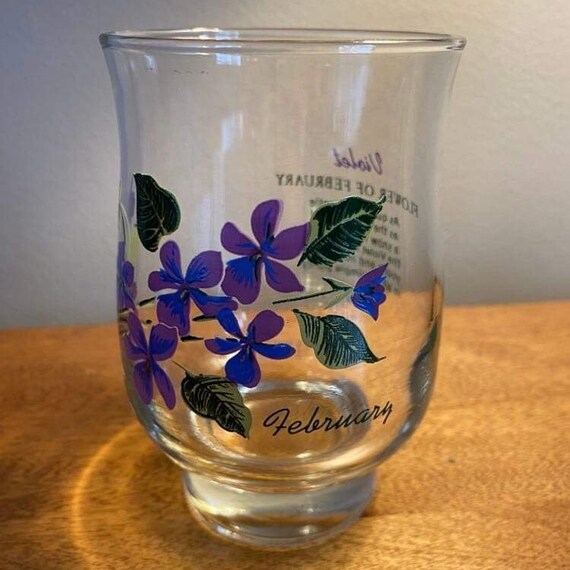 Vintage Brockway Glassware Flower of the Month February Etsy