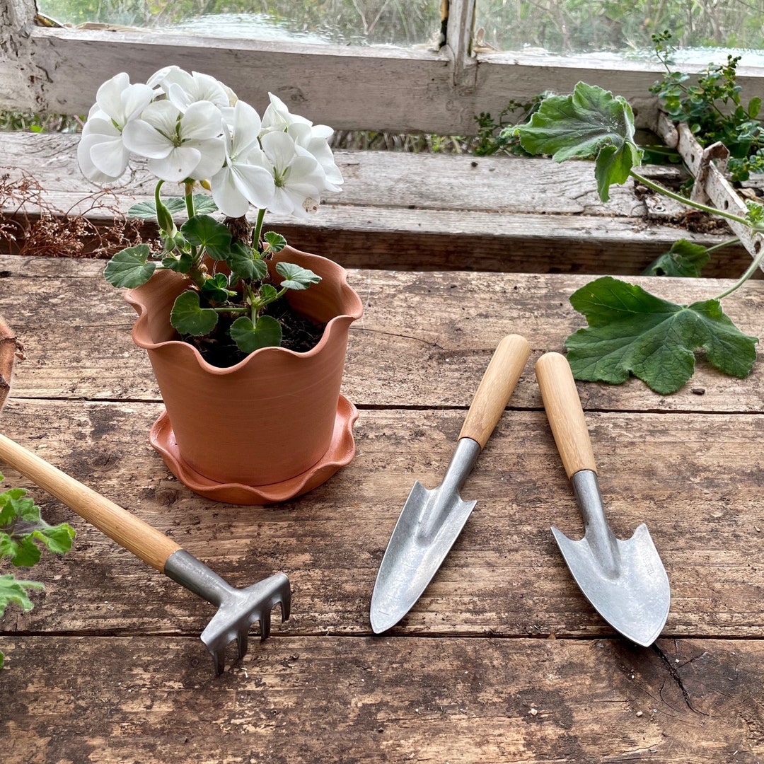 Mini Garden Hand Tool Set Trowel Pot Rake Hand Shovel With Quality Stainless Steel Heads Eco Friendly Sustainable Bamboo Handles Etsy UK