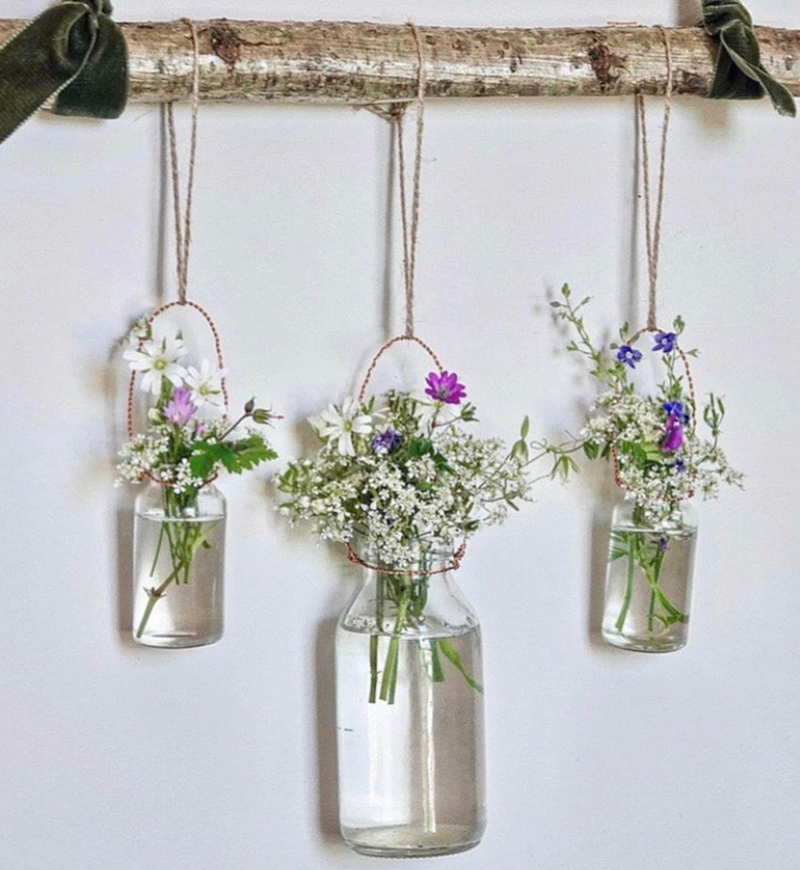 Mini Glass Bottle Vase Hanging Flower Kits for Home Decor & Etsy