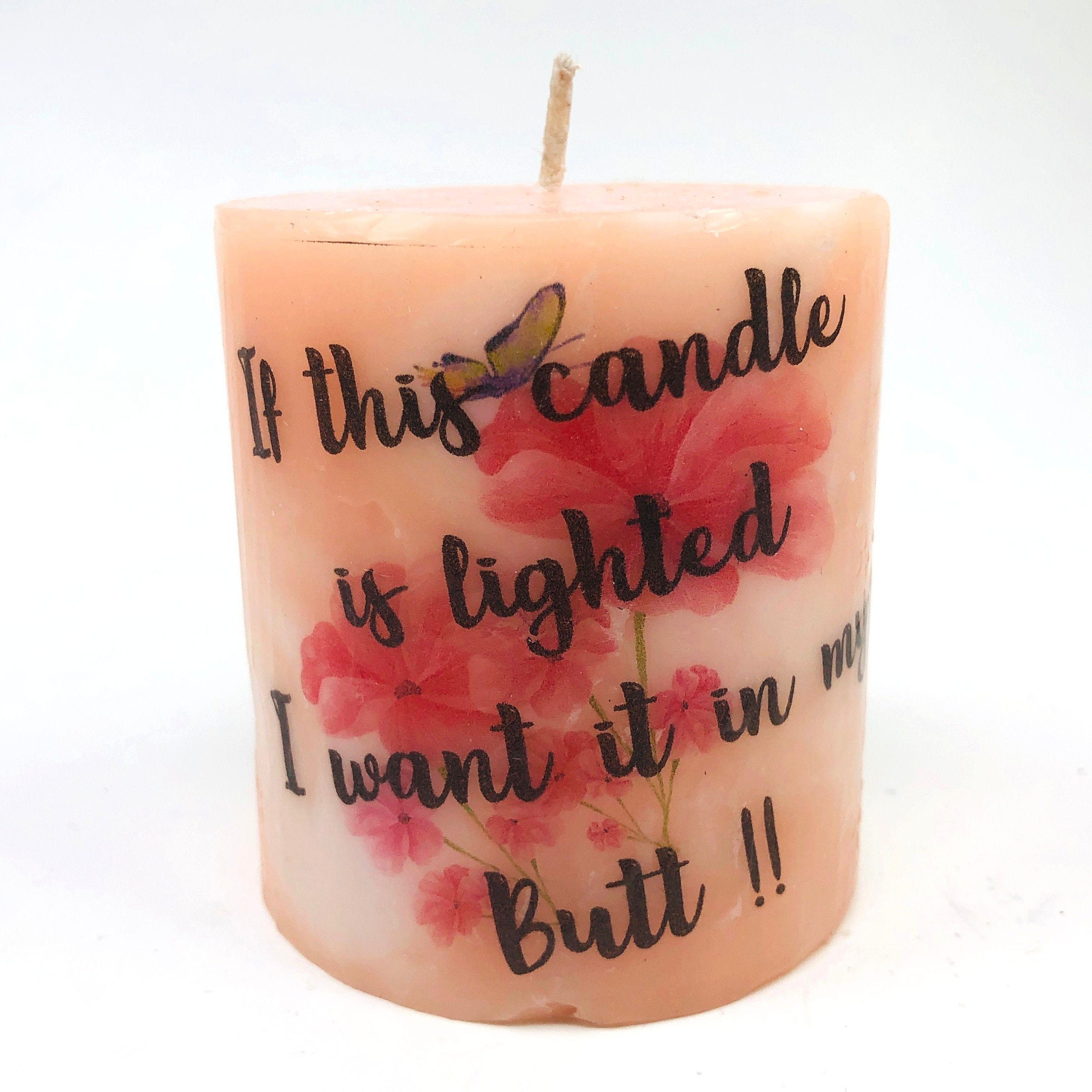 Naughty candle 3 inches tall by 2.5 inches wide unscented pink Etsy