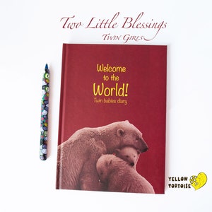 Newborn twins, Twins Diary, twins journal, Gift for her, Gift for new mom, Feeding Log, Diaper Log, Sleeping Log, Baby Care, YellowTortoise