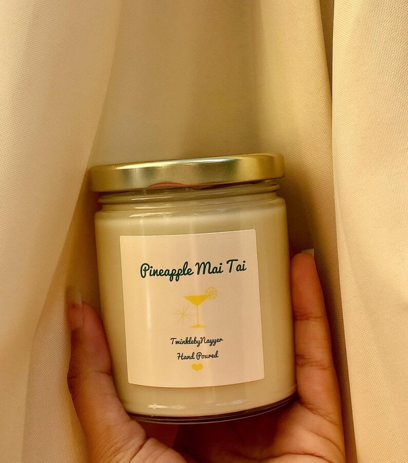 Pineapple Scented Candle Jar Candle Handmade Soy Wax Candle 100 Soy