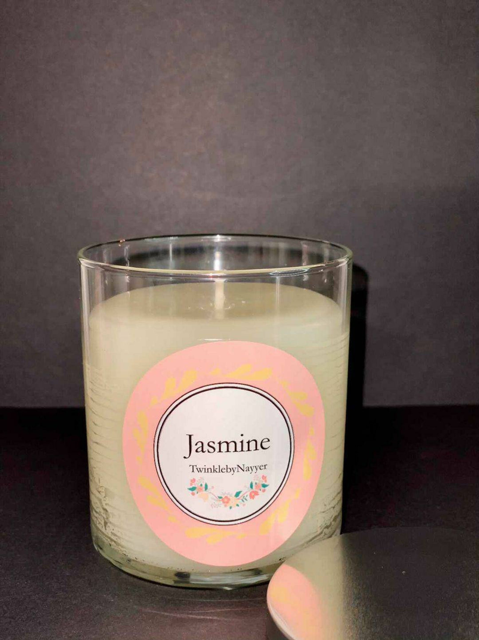 Jasmine 8oz Jar Candle Jasmine Candle Floral Scented Etsy