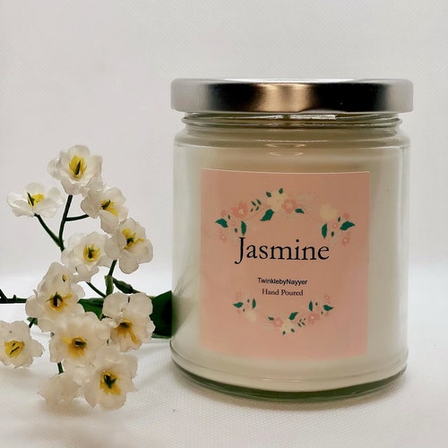 Jasmine Scented Candle Handmade Soy Candle 100 Soy Wax Etsy
