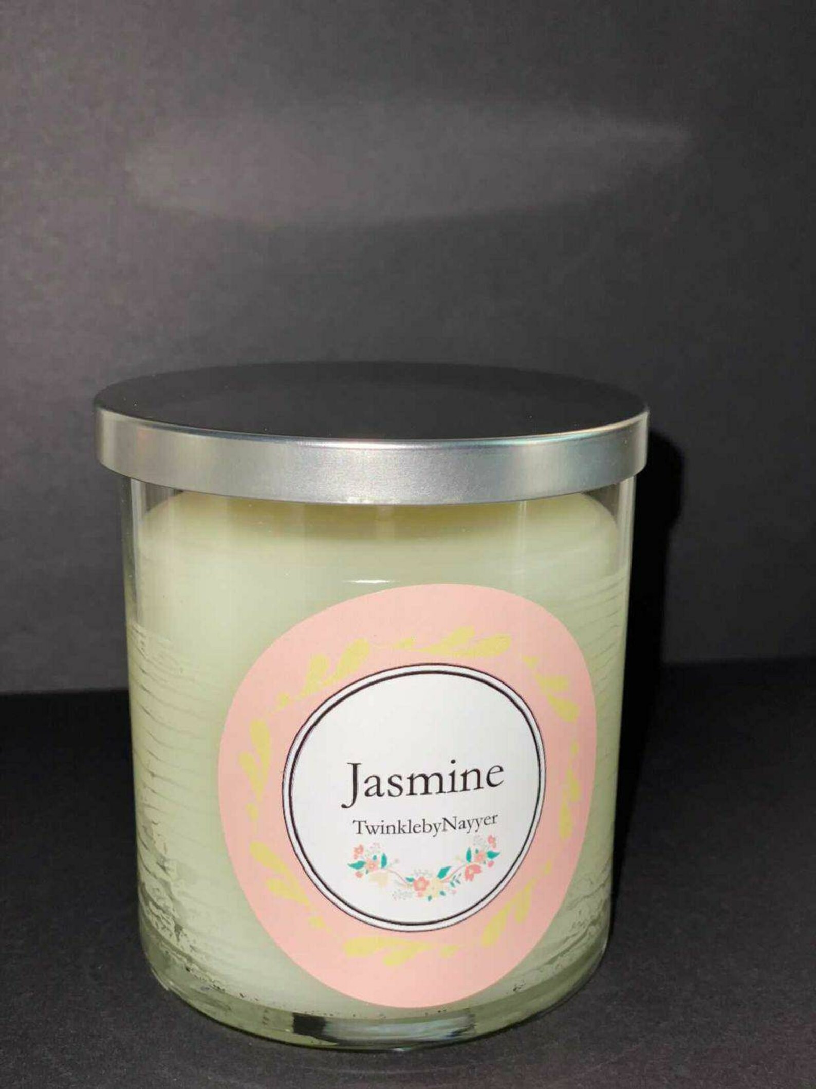 Jasmine 8oz Jar Candle Jasmine Candle Floral Scented Etsy
