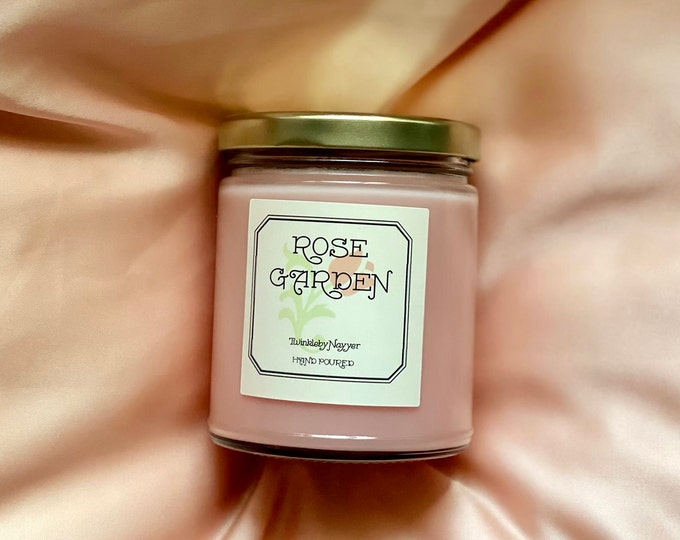 Rose Scented Candle | Handmade Soy Candle | Jar Candle | 100% Soy Wax |