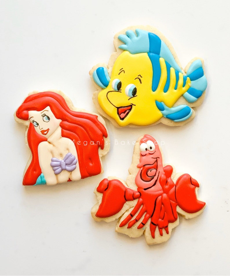 Little Mermaid Custom Sugar Cookies 18 Cookies | Etsy