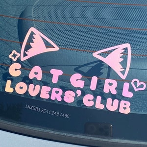 CAT GIRL LOVER&#39;S Club Vinyl Anime Kawaii Decal for cars, windows, etc!