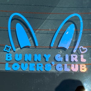 BUNNY GIRL LOVER&#39;S Club Vinyl Kawaii Anime sticker voor auto&#39;s, ramen, enz!