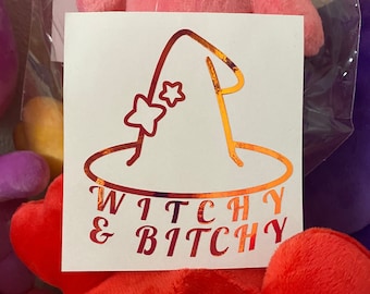 ¡Calcomanía de vinilo Witchy & B*tchy para automóvil, computadora portátil, PC, ETC!