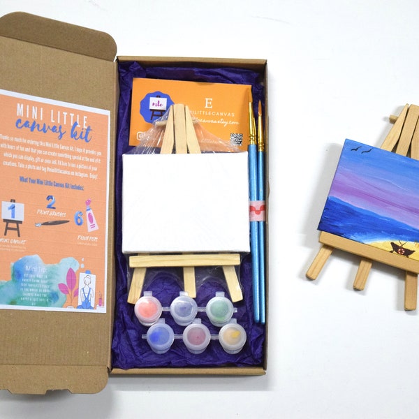 Mini Little Canvas DIY Kit, Perfect gift for Art Lovers, Valentines, Birthday Gift & Mothers Day