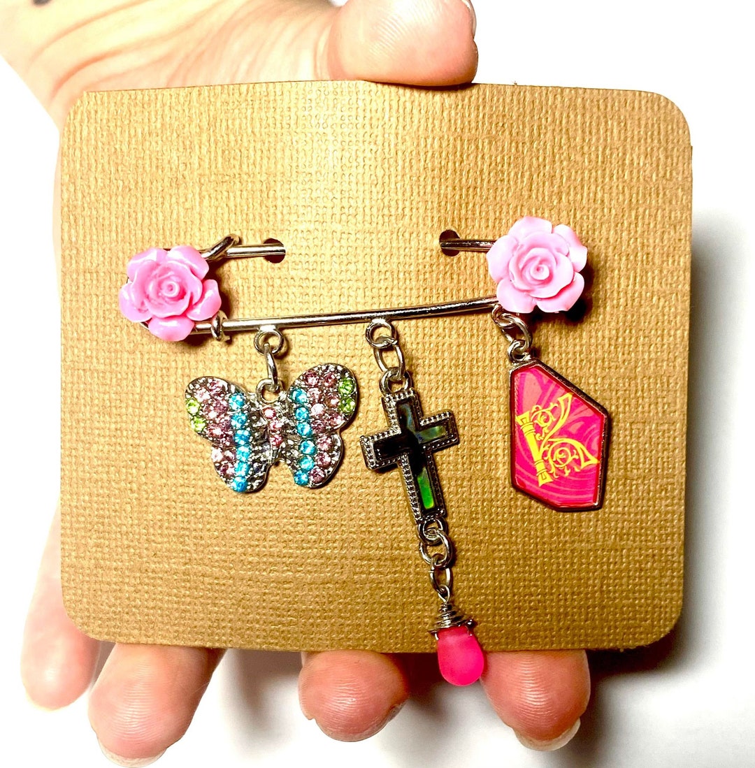 Safety Pin Brooch Charm Pin Pins Safety Pin Charms Baby Etsy