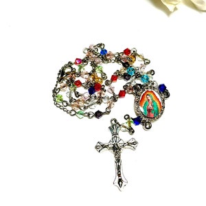 Catholic Rosary, Gifts, Birthday Gifts, Rosary, Gifts, Necklace, Holidays Gifts, Mother's Day Gifts, Colors, Lady Guadalupe.