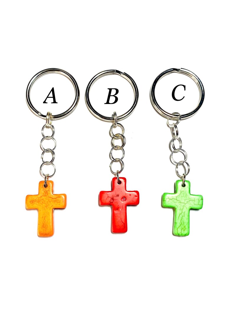 Gemstone Cross Keychain Holidays Gifts Birthday Gifts Cross Etsy