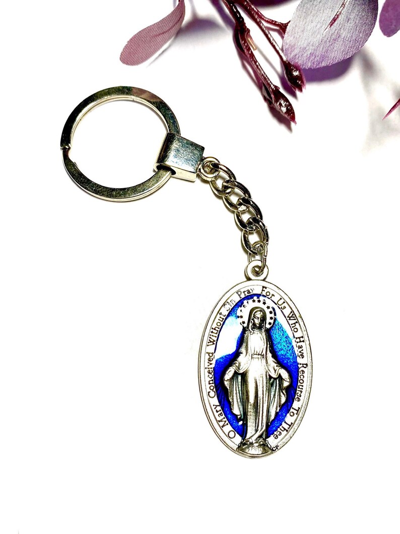 Handmade Keychains, Virgin Mary Keychain, Religious Gifts, Catholic