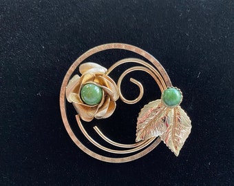 Winard 12K GF Aventurine Brooch