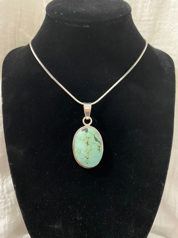 Perfectly Simple Turquoise and Sterling Pendant Ne