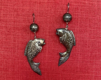 Spirited Sterling Fish Dance & Dangle Earrings