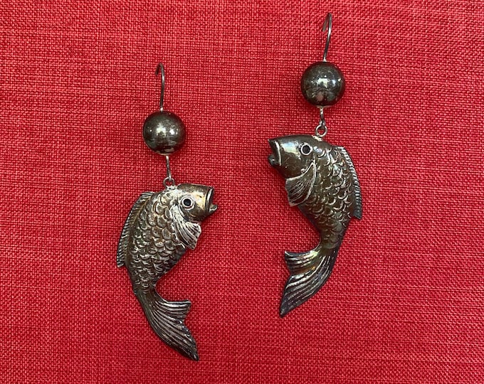 Spirited Sterling Fish Dance & Dangle Earrings