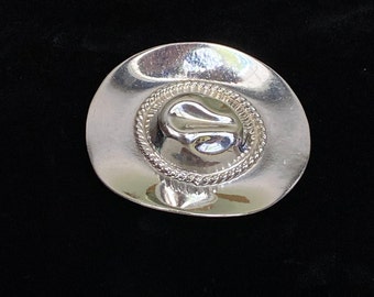 Vintage Sterling Silver Cowboy Hat Brooch From Taxco