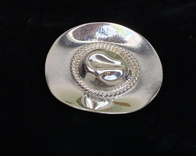 Vintage Sterling Silver Cowboy Hat Brooch From Taxco