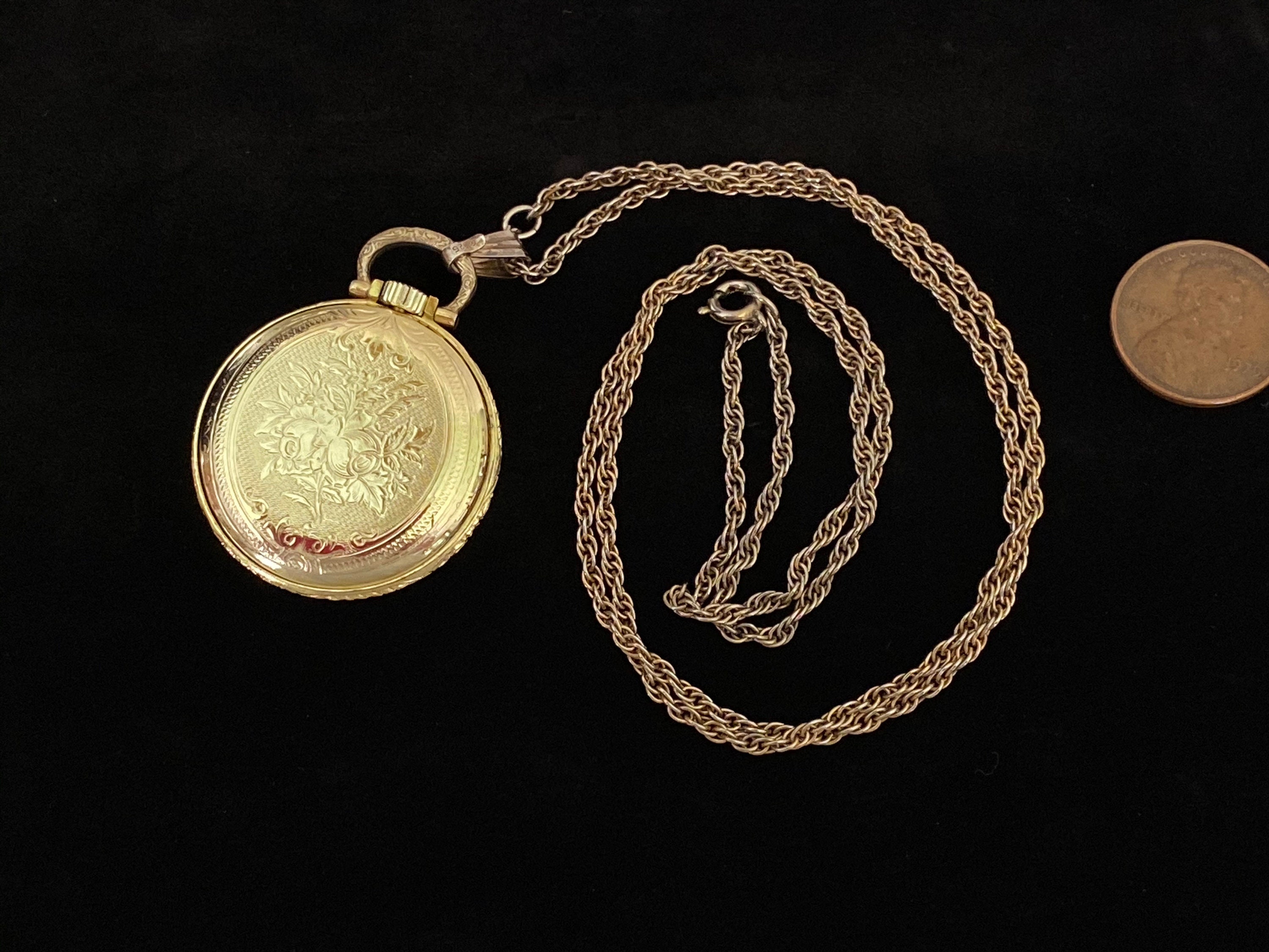 Vintage Gold Mayfair Shock Resistant Antimagnetic Pendant Watch