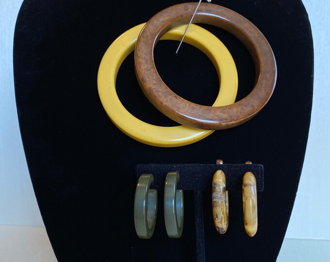 Everyday Earthy Bakelite Bangles & Earrings