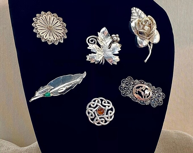 Vintage Silver Brooches From Around The World