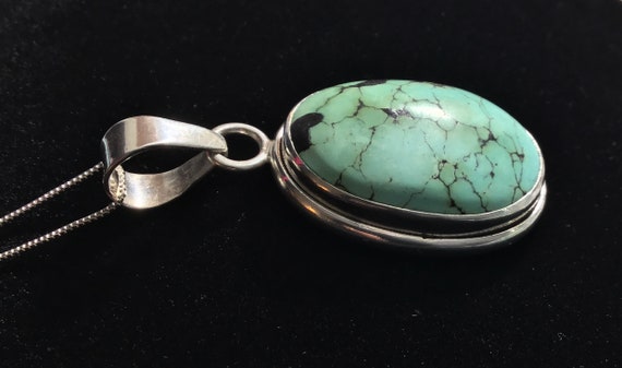 Perfectly Simple Turquoise and Sterling Pendant N… - image 5