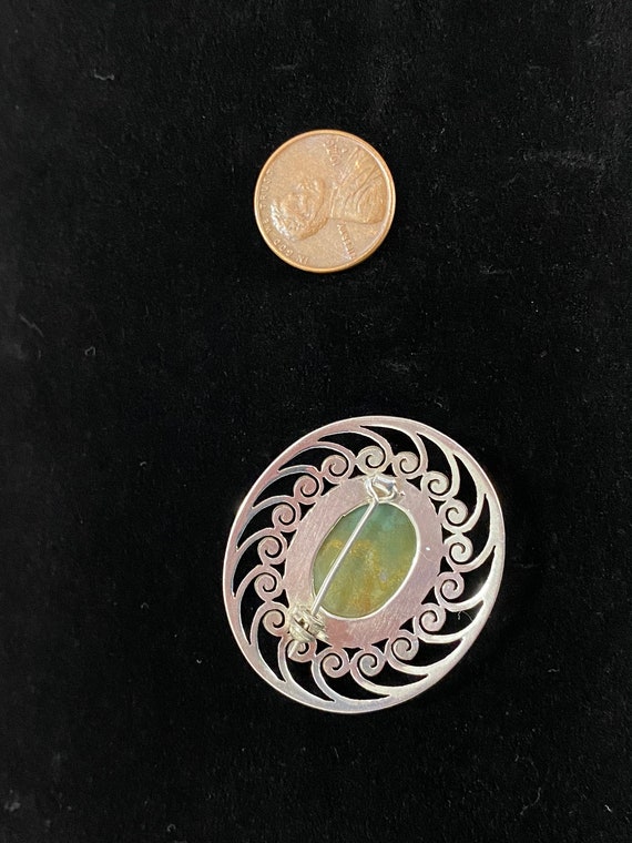 Perfectly Timeless Agate & Sterling Vintage Brooch - image 4