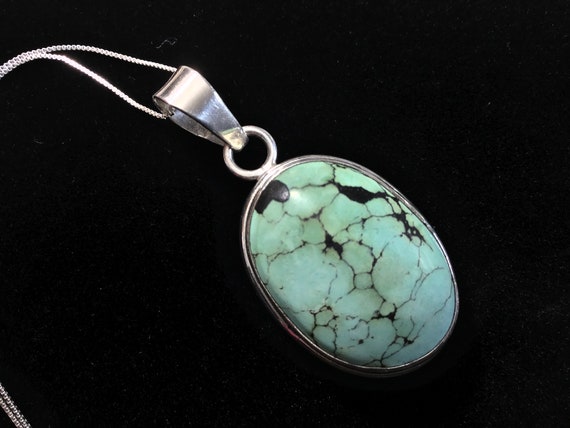 Perfectly Simple Turquoise and Sterling Pendant N… - image 4