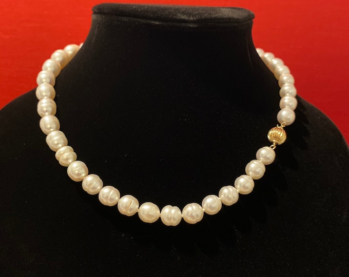 Timeless Twist on Classic Strand Freshwater White Pearl & 14K Necklace