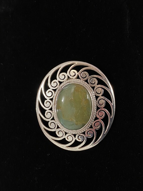 Perfectly Timeless Agate & Sterling Vintage Brooch - image 3