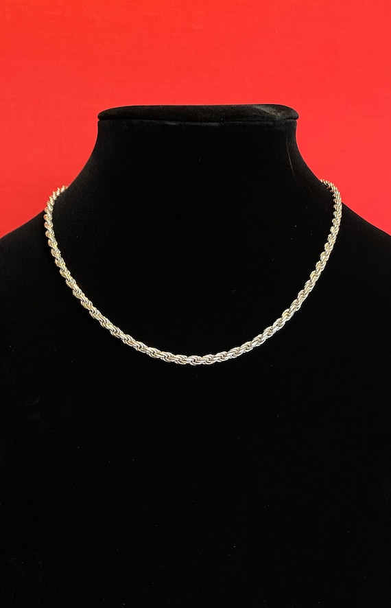 Blackened Silver Solid Rope Chain From Italy - image 1