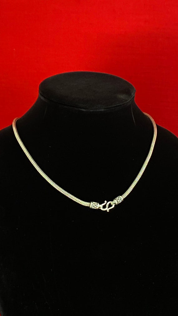 Vintage Sterling Silver Bali Wheat Chain Necklace