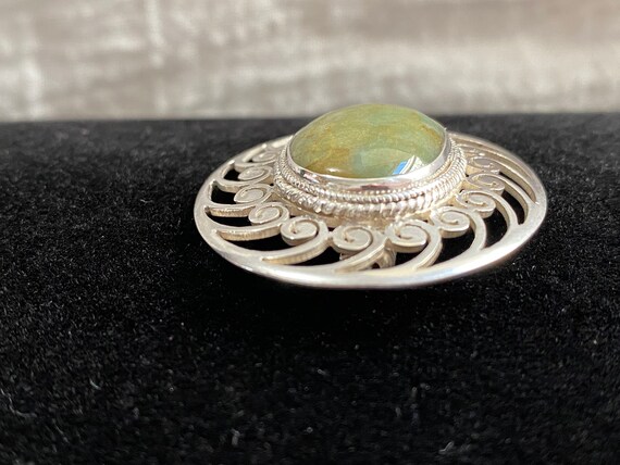 Perfectly Timeless Agate & Sterling Vintage Brooch - image 5