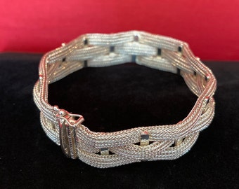 Chic Triple Strand Foxtail Italian Sterling Silver Bracelet