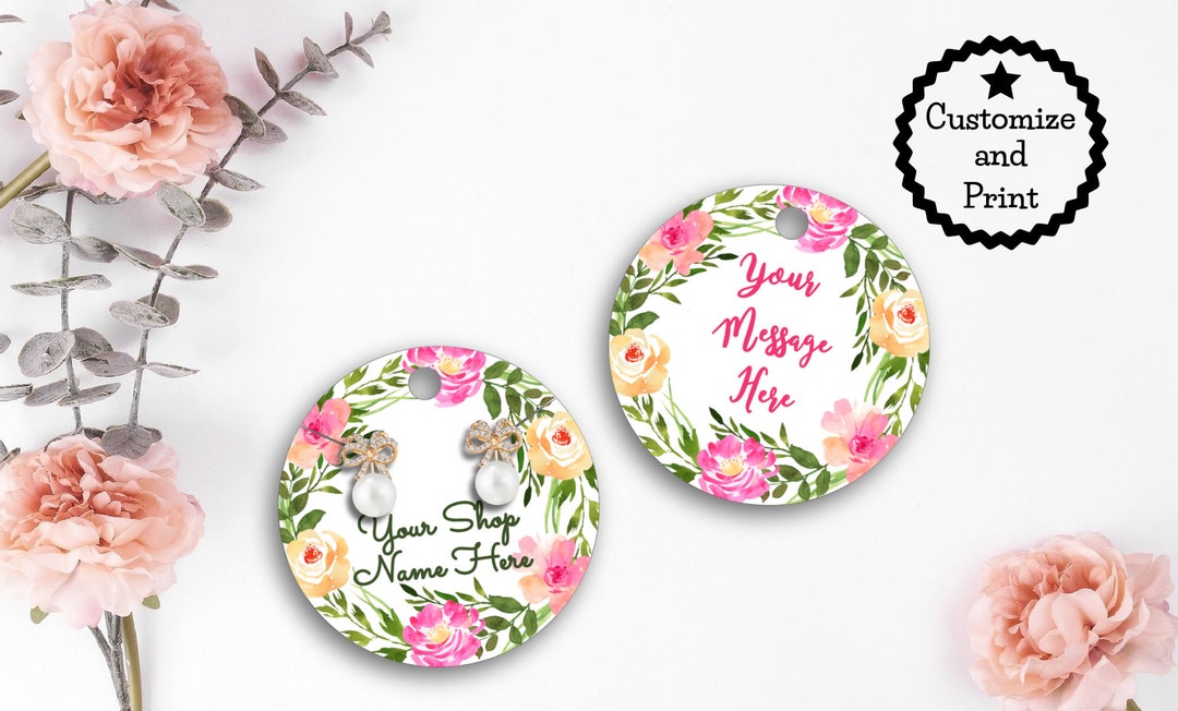 Jewelry Tag Template Custom Printable Jewelry Label Tag Corjl Etsy