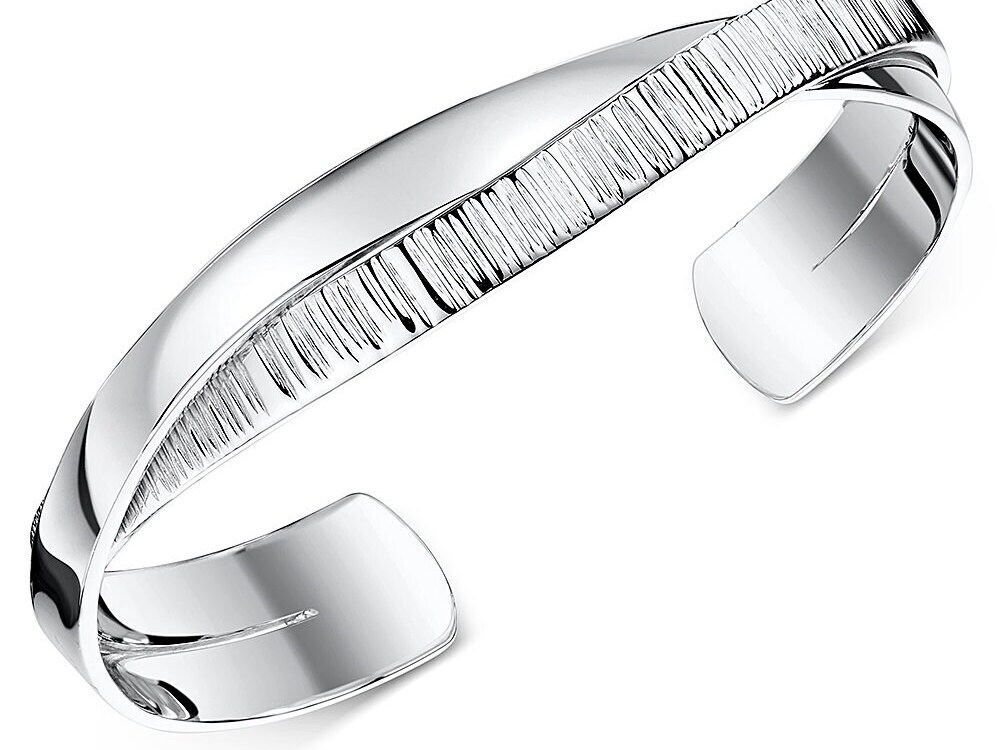Sterling Silver Overlapping Bangle - Etsy