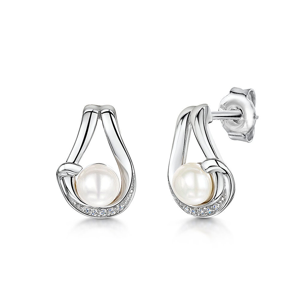 Set of Four】New Women Pearl Earrings Stud Earrings High Quality Sterling  Silver 925 Earrings Fashion Women Jewellery