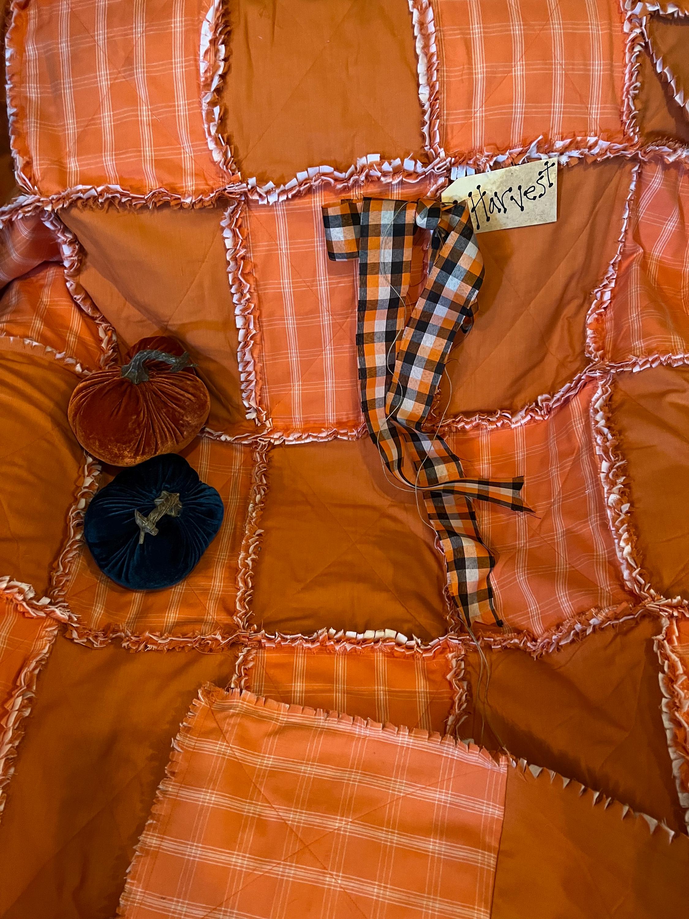 Homespun Fall Rag Quilt. Handmade - Etsy