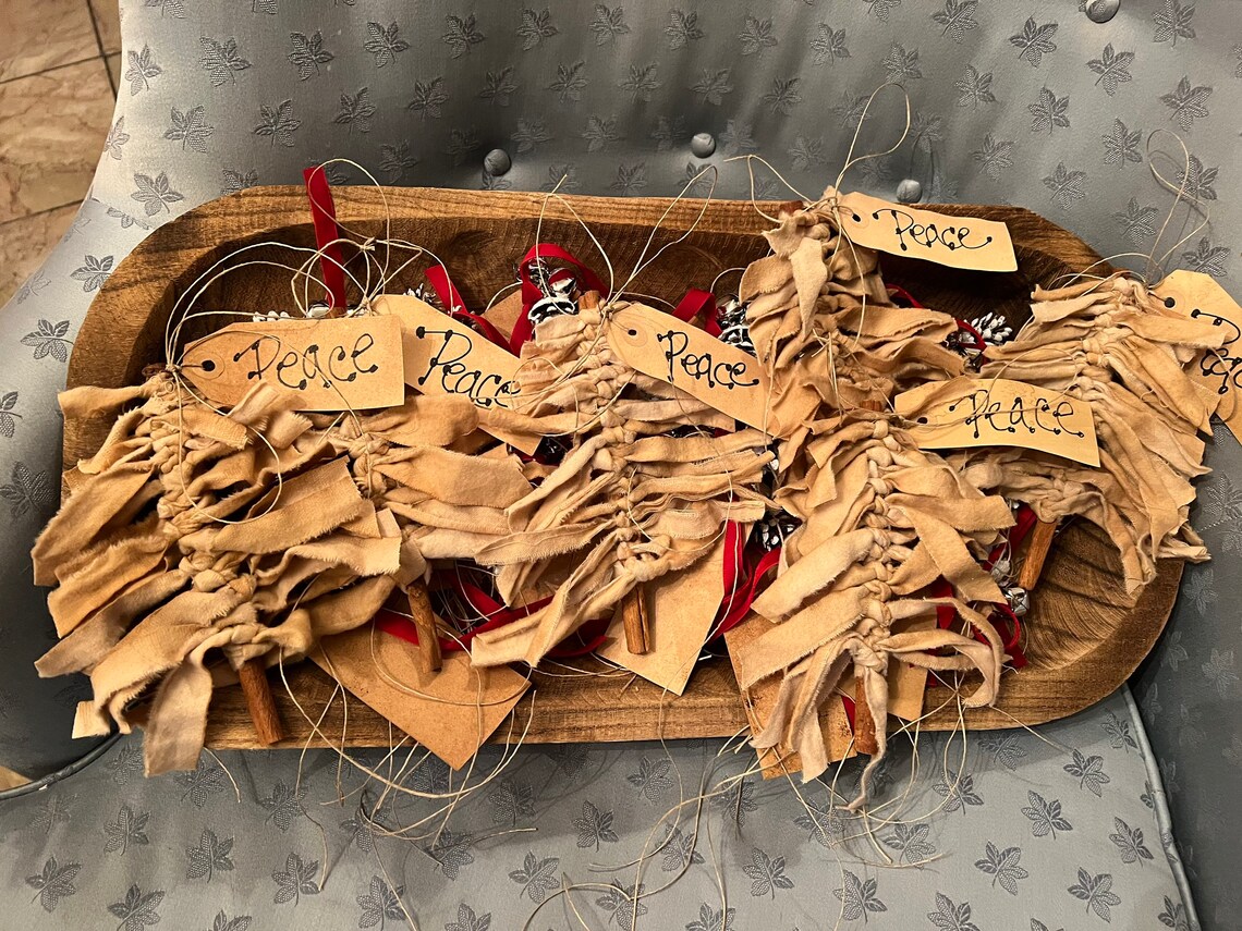 Primitive Christmas Tree Ornaments. Handmade Etsy