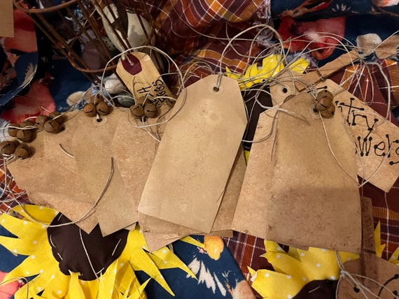 Primitive Christmas Tags/Ornaments. Handmade