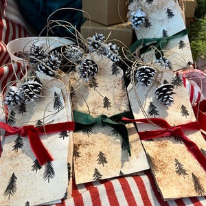 Primitive Christmas Tea Stain Gift Tags. Handmade - Etsy