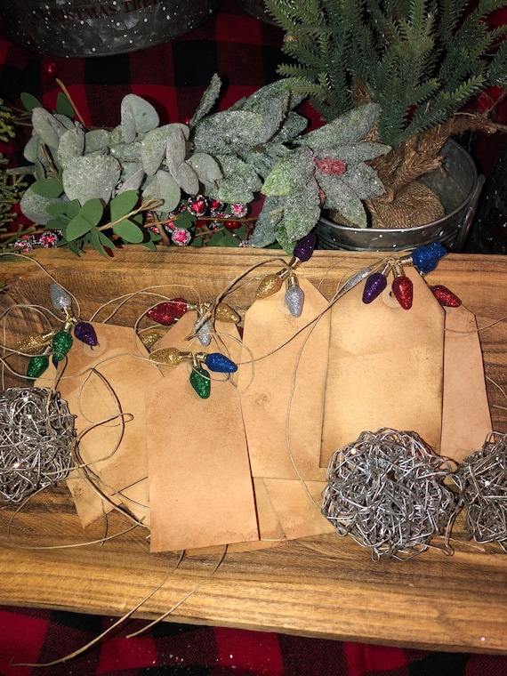 Primitive Christmas Gift Tags. Handmade