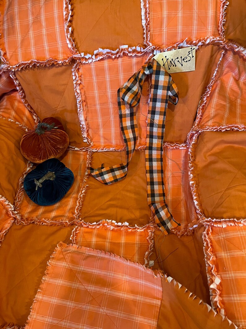 Homespun Fall Rag Quilt. Handmade - Etsy