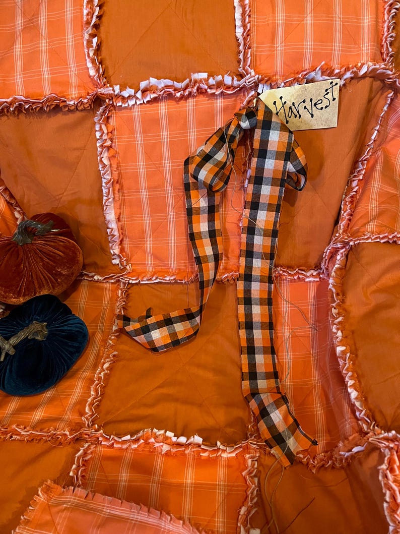 Homespun Fall Rag Quilt. Handmade - Etsy