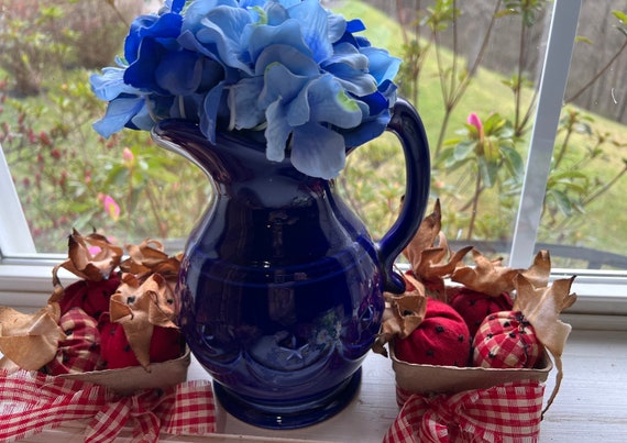 Primitive Tea Stain Strawberries. Handmade
