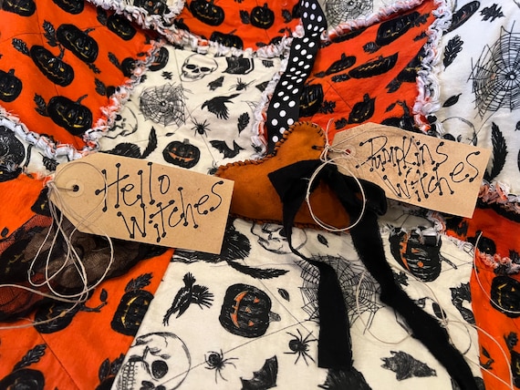 Primitive Witch Hat and Pumpkin Accents. Handmade