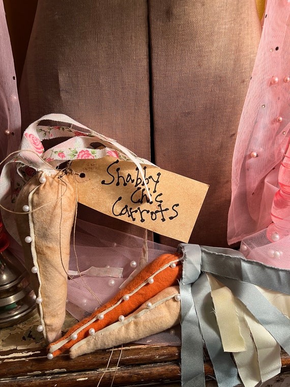 Shabby Chic Carrots. Handmade